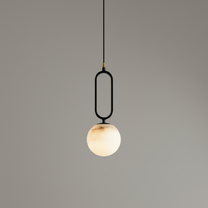 Alabaster | Lampa Wisząca z Owalnym Pierścieniem