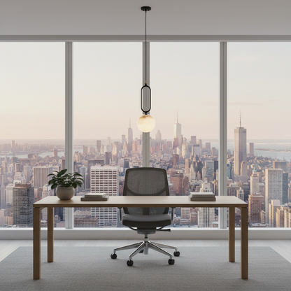 Alabaster | Lampa Wisząca z Owalnym Pierścieniem